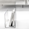 Mesa de diseño en plexiglás transparente con portarevistas S-Table Descueto