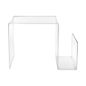 Mesa de diseño en plexiglás transparente con portarevistas S-Table Oferta