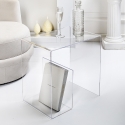 Mesa de centro de plexiglás transparente 33x50x50cm G Table Venta