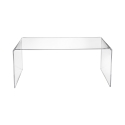 Mesa moderna de plexiglás transparente 40x81x36cm para sala de estar Milvio Promoción