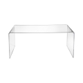 Mesa moderna de plexiglás transparente 40x81x36cm para sala de estar Milvio Promoción