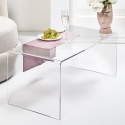 Mesa moderna de plexiglás transparente 40x81x36cm para sala de estar Milvio Venta