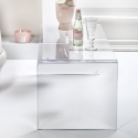 Mesa moderna de plexiglás transparente 40x81x36cm para sala de estar Milvio Rebajas