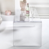 Mesa moderna de plexiglás transparente 40x81x36cm para sala de estar Milvio Rebajas
