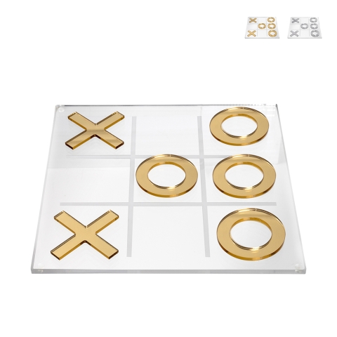 Juego de Tres en Raya de plexiglás transparente Fila 3 Gold Silver Promoción
