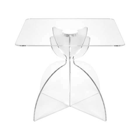Mesa de centro cuadrada 50x50 cm en plexiglás transparente Tessara Promoción