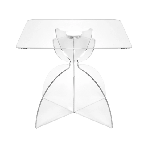 Mesa de centro cuadrada 50x50cm en plexiglás transparente Tessara Promoción