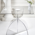 Mesa de centro cuadrada 50x50cm en plexiglás transparente Tessara Oferta