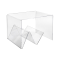Mesa de centro de plexiglás transparente con revistero Zigozago Promoción