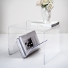Mesa de centro de plexiglás transparente con revistero Zigozago Venta
