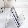 Mesa de centro de plexiglás transparente con revistero Zigozago Rebajas