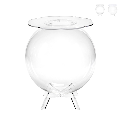 Mesa de centro esférica con almacenaje en plexiglás transparente Boollino Promoción