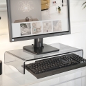 Soporte para monitor de escritorio en plexiglás transparente 25x49x8cm Oly Oferta
