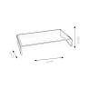 Soporte para monitor de escritorio en plexiglás transparente 25x49x8cm Oly Modelo