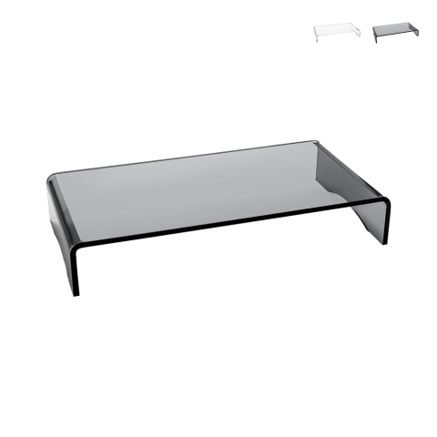 Soporte para monitor de escritorio en plexiglás transparente 25x49x8cm Oly Promoción