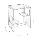 Mesa auxiliar de salón y dormitorio en plexiglás transparente Enan Coste
