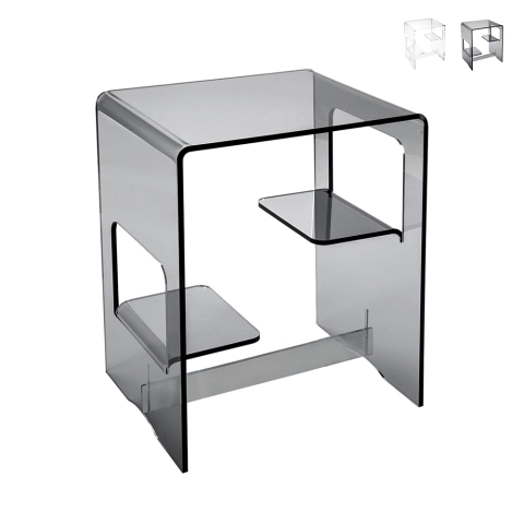 Mesa auxiliar de salón y dormitorio en plexiglás transparente Enan Promoción