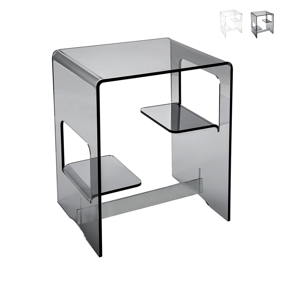 Mesa auxiliar de salón y dormitorio en plexiglás transparente Enan Promoción Mesa auxiliar de salón y dormitorio en plexiglás transparente Enan Promoción