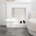 Mesa alta redonda 50cm para salón en plexiglás transparente Arabesco Medium Oferta