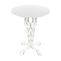 Mesa alta redonda 50cm para salón en plexiglás transparente Arabesco Medium Catálogo