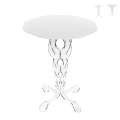 Mesa alta redonda 50cm para salón en plexiglás transparente Arabesco Medium Promoción