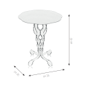 Mesa alta redonda de 36cm para sala de estar en plexiglás transparente Arabesco Small Modelo