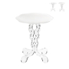 Mesa alta redonda de 36cm para sala de estar en plexiglás transparente Arabesco Small Promoción