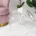 Mesa de centro redonda de diseño, 60 cm en plexiglás transparente Drappeggi Oferta