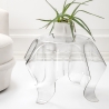 Mesa de centro redonda de diseño, 60 cm en plexiglás transparente Drappeggi Venta