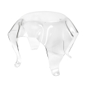 Mesa de centro redonda de diseño, 60 cm en plexiglás transparente Drappeggi Descueto