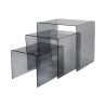 Juego de 3 mesas de centro en plexiglás transparente Trix Oferta