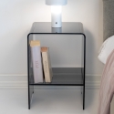 Mesita de noche para dormitorio en plexiglás transparente Accanto Venta