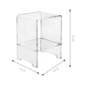 Mesita de noche para dormitorio en plexiglás transparente Accanto 