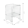 Mesita de noche para dormitorio en plexiglás transparente Accanto 