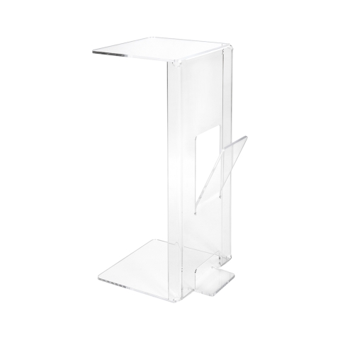 Mesa auxiliar con revistero de plexiglás transparente Ambrogio Promoción
