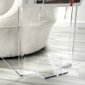 Mesa auxiliar con revistero de plexiglás transparente Ambrogio Rebajas