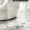 Mesa auxiliar con revistero de plexiglás transparente Ambrogio Rebajas