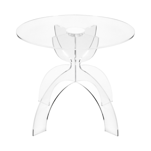 Mesa de centro redonda 50cm en plexiglás transparente Tessara Promoción