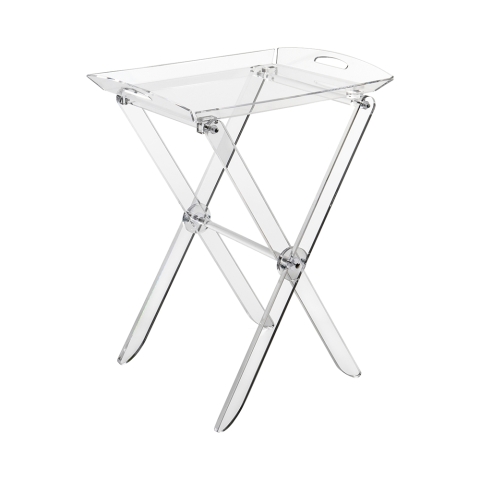 Mesa auxiliar plegable transparente con bandeja portavivieres Plié Promoción