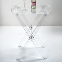Mesa auxiliar plegable transparente con bandeja portavivieres Plié Venta