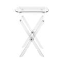 Mesa auxiliar plegable transparente con bandeja portavivieres Plié Descueto