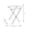 Mesa auxiliar plegable transparente con bandeja portavivieres Plié Stock