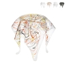 Mesa alta redonda de diseño en plexiglás transparente Drappeggi Modelo