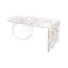 Mesa de centro de puente para sala de estar en plexiglás transparente Boolla Descueto