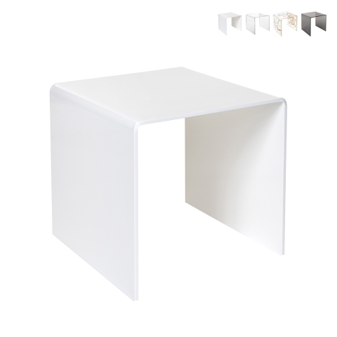 Mesa de centro moderna de plexiglás transparente 40x40 cm 80'S Small Promoción
