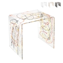 Mesa de centro moderna de plexiglás transparente 50x40x50cm 80'S Big Descueto