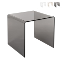Mesa de centro moderna de plexiglás transparente 50x40x50cm 80'S Big Promoción