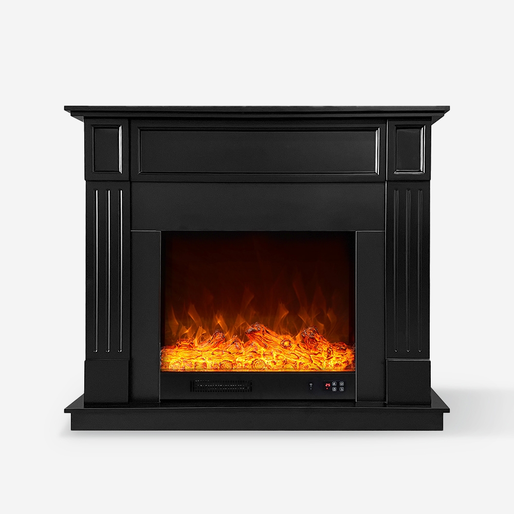 Chimenea eléctrica con marco negro de bajo consumo 1500W Göteborg N