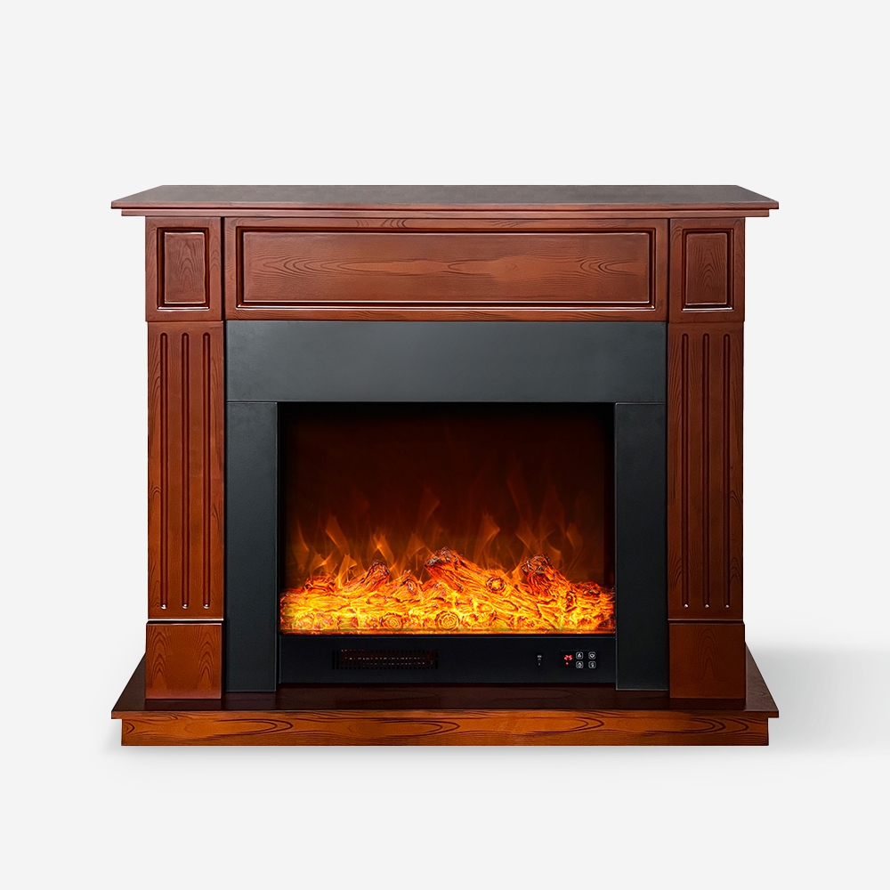Chimenea eléctrica de 1500 W de suelo con marco efecto madera Göteborg M