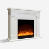 Chimenea eléctrica de diseño de bajo consumo 1500W con marco blanco Ludvika Oferta